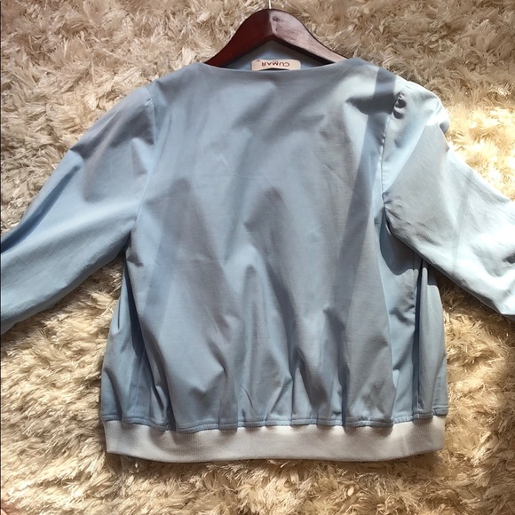 NWOT Italian sky blue bomber jacket - Picture 5 of 5